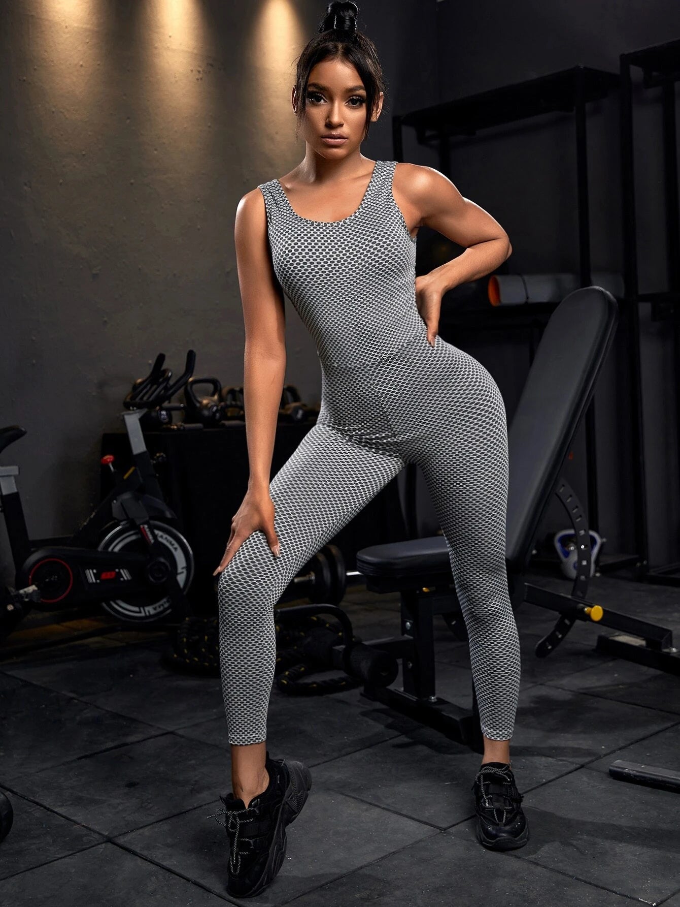 Kailey Honeycomb Textured Jumpsuit AECH ACTIVE