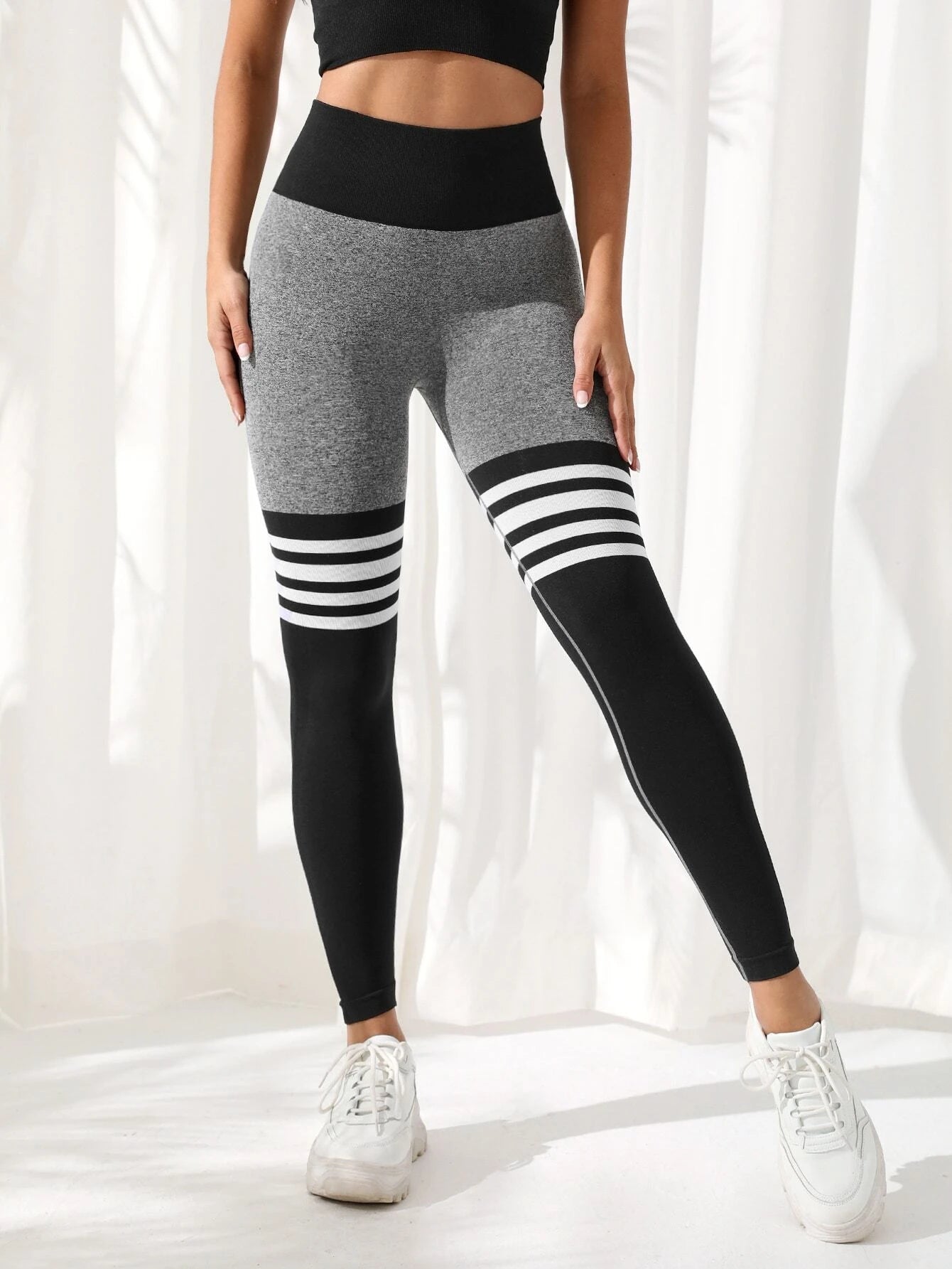 Jaylee Striped Workout Leggings AECH ACTIVE