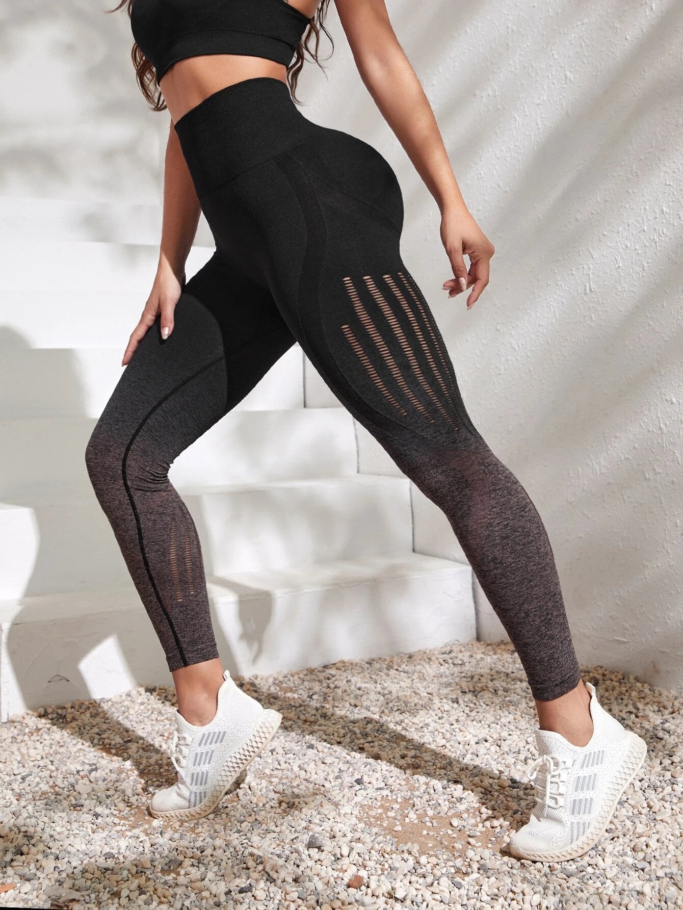Mariam Ombre Hollow Out Leggings AECH ACTIVE