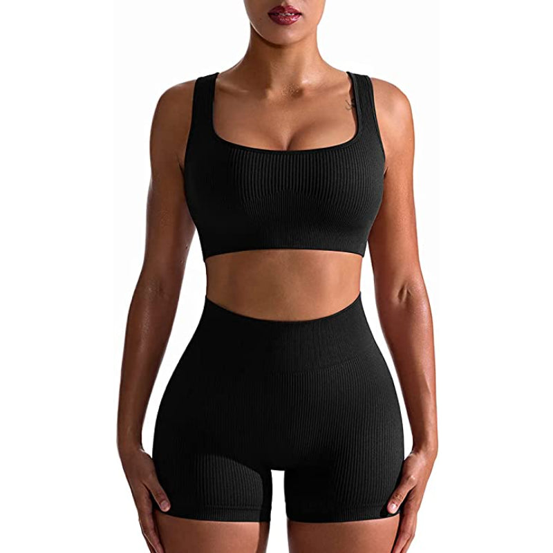 Rosy Brown Mallory Ribbed Seamless Workout Set