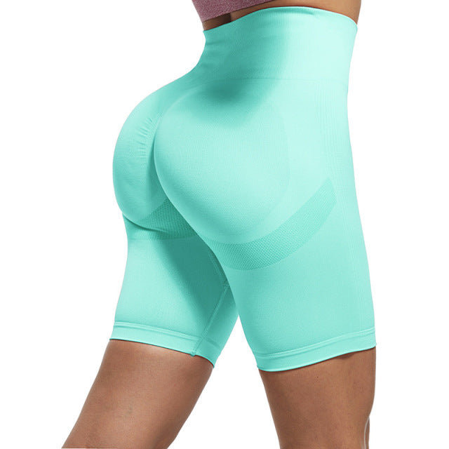 Light Blue Brooklyn Ruched Workout Shorts