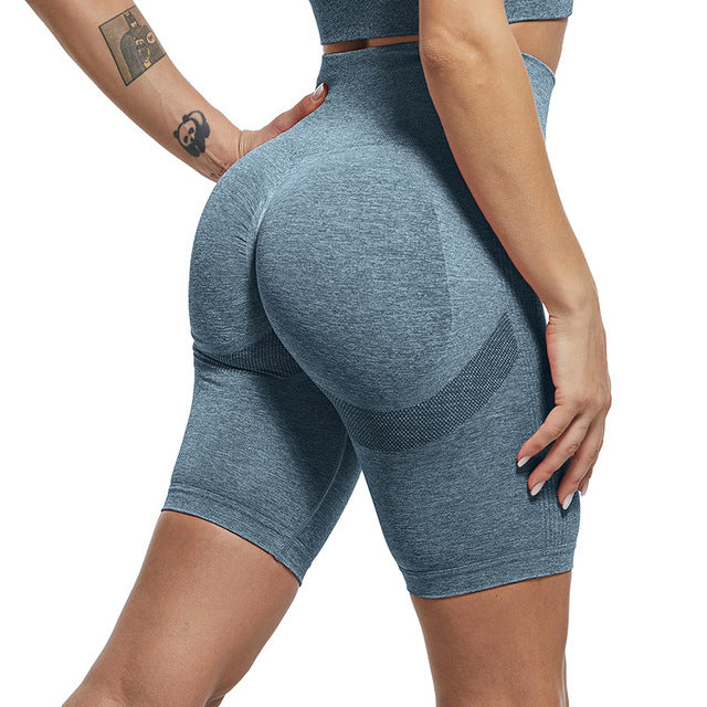 Dim Gray Brooklyn Ruched Workout Shorts