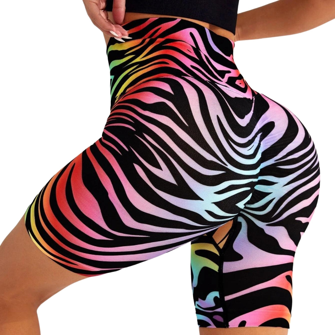 Rosy Brown Eloise Zebra Print Workout Shorts