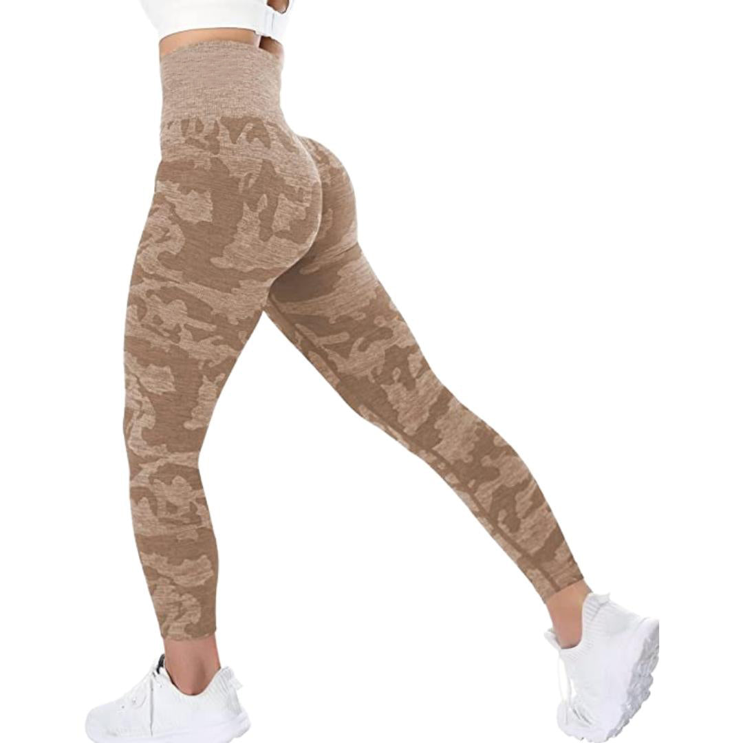 Rosy Brown High Waist Seamless Camo Yoga Pants