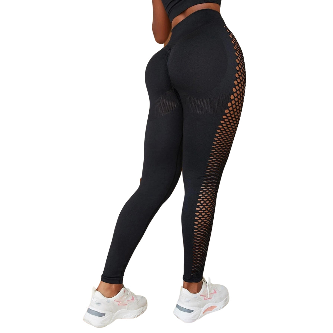 Black Madison Hollow Out Leggings