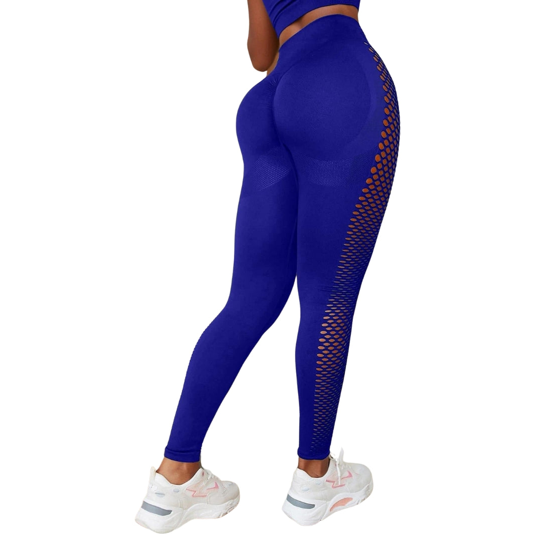 Midnight Blue Madison Hollow Out Leggings