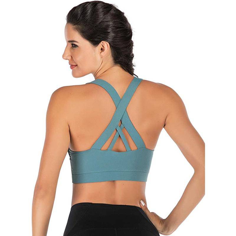 Rosy Brown Criss-Cross Back Padded Strappy Sports Bras