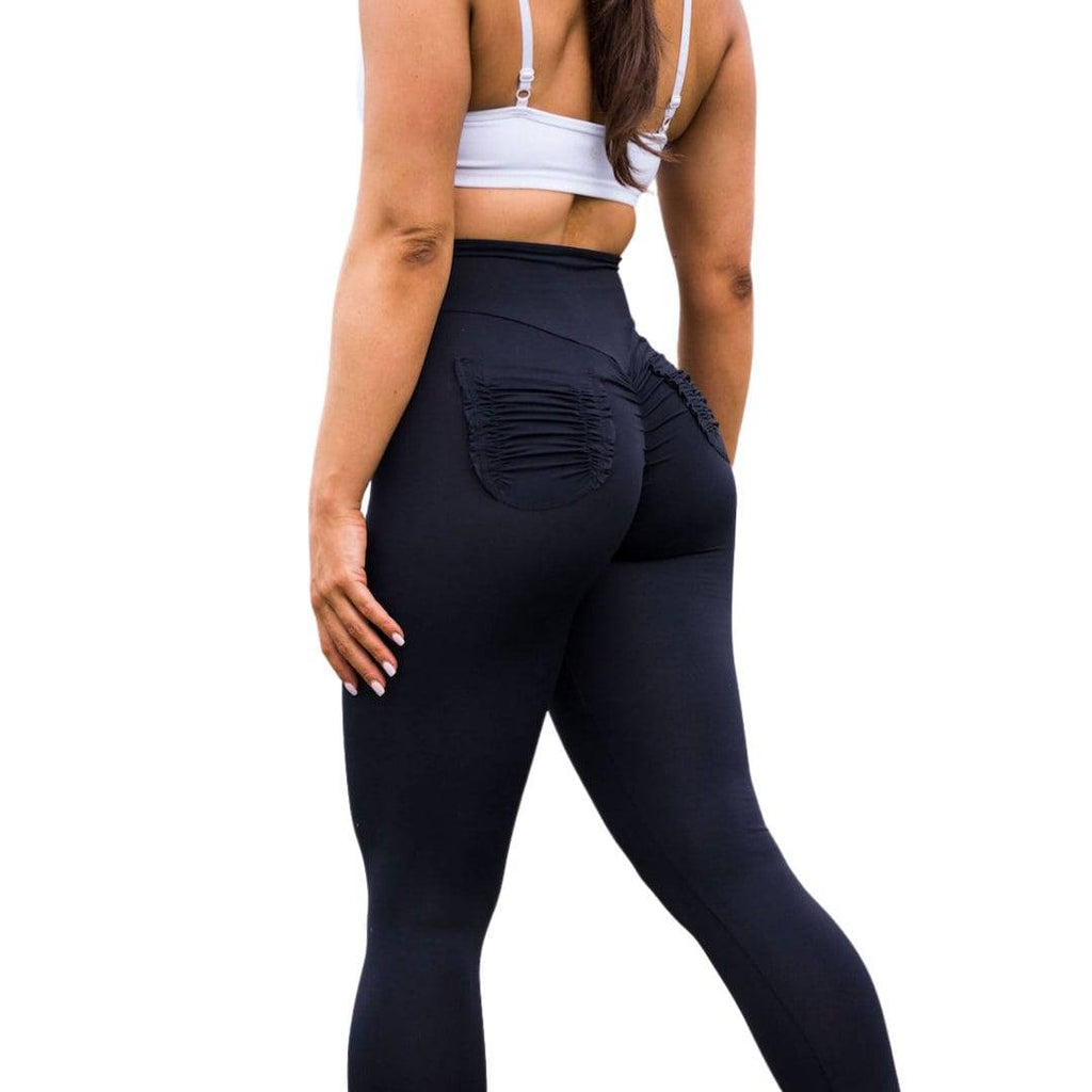Ruched Pocketed High Waist Active Nylon Sports Sweatproof Leggings –  KesleyBoutique