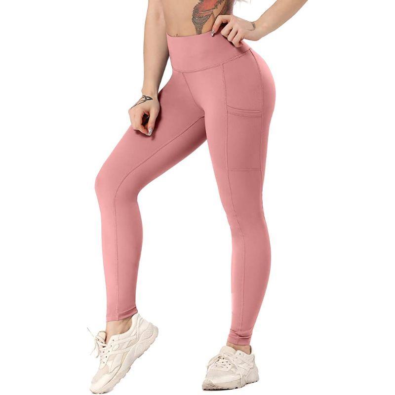 aech active legging s pink scrunch bum side pockets high waist leggings 14962357010519