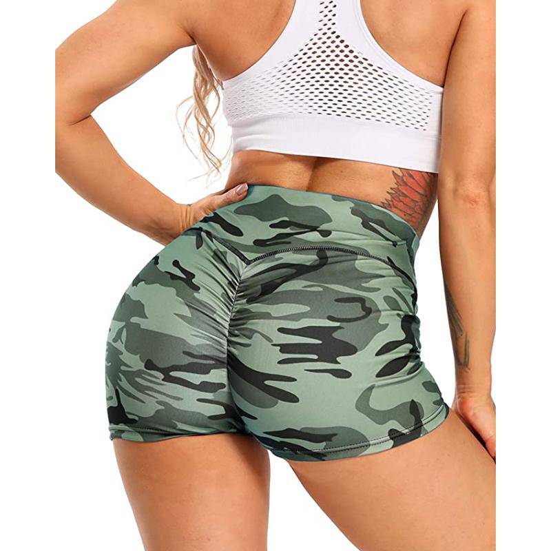 Rosy Brown Printed Classic Camo Workout Shorts
