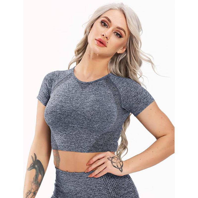 Rosy Brown Dot Contour Workout Athletic Crop Top